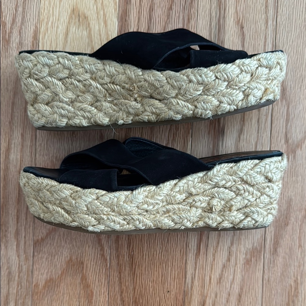 Michael Kors Black Espadrille Platform Slide Sandals - Picture 2 of 7